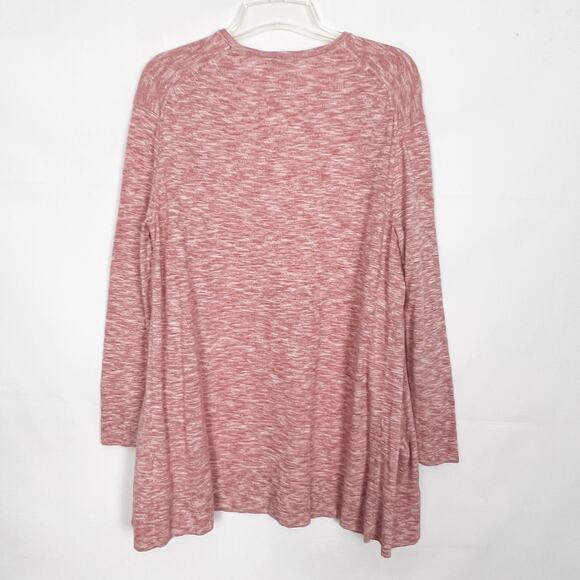 Madewell Space-Dye Blush Pink Open Front Long Cardigan Size Medium - Picture 6 of 12